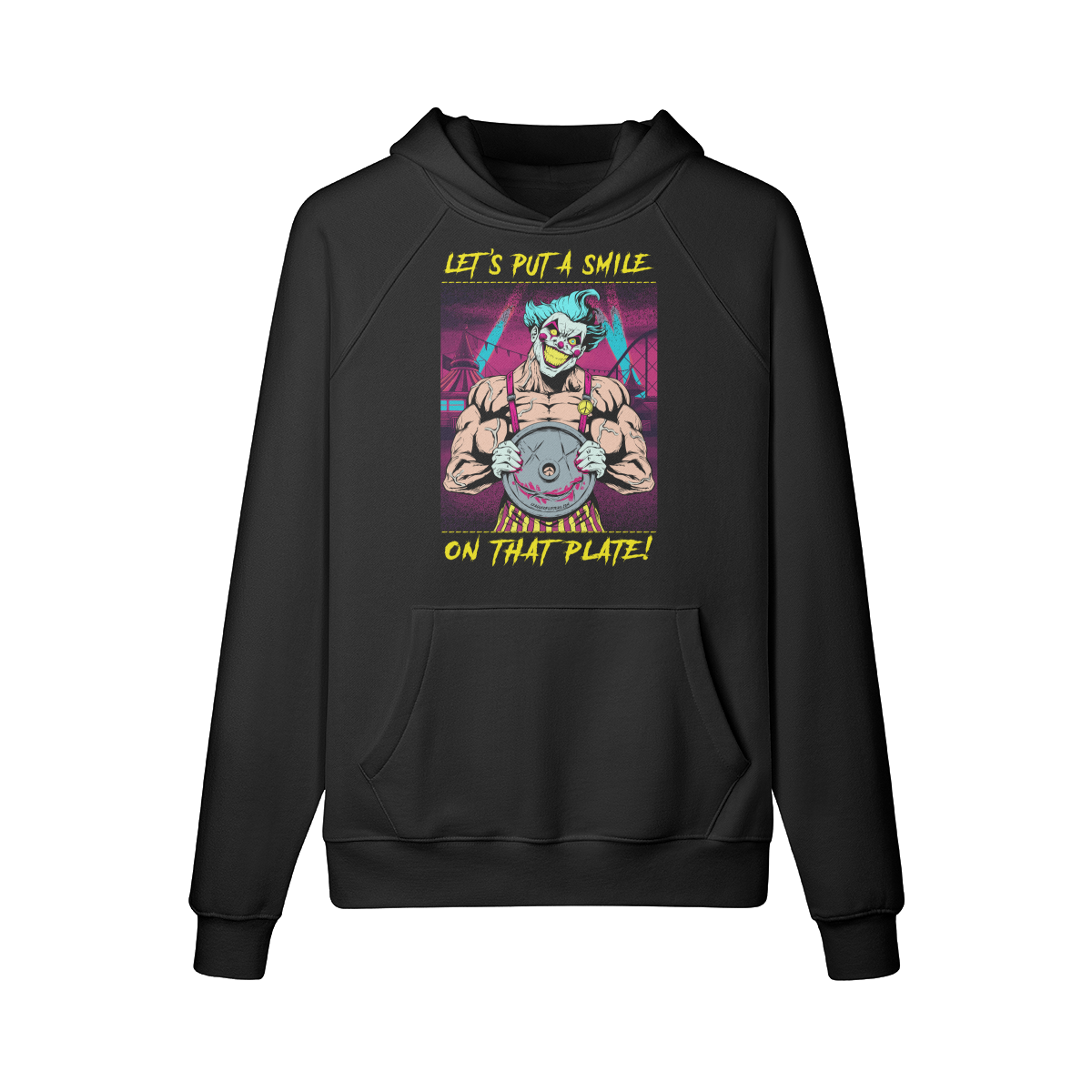 SMILE ON THAT PLATE (RETRO)- Hoodie-Black-League of Lifters