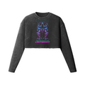 IN SPACE NO ONE CAN HEAR YOU- Womens Long Sleeve Crop Top-Faded Black-League of Lifters