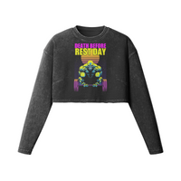 DEATH BEFORE REST DAY- Womens Long Sleeve Crop Top