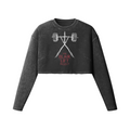 THE BLAIR LIFT PROJECT- Womens Long Sleeve Crop Top-Faded Black-League of Lifters
