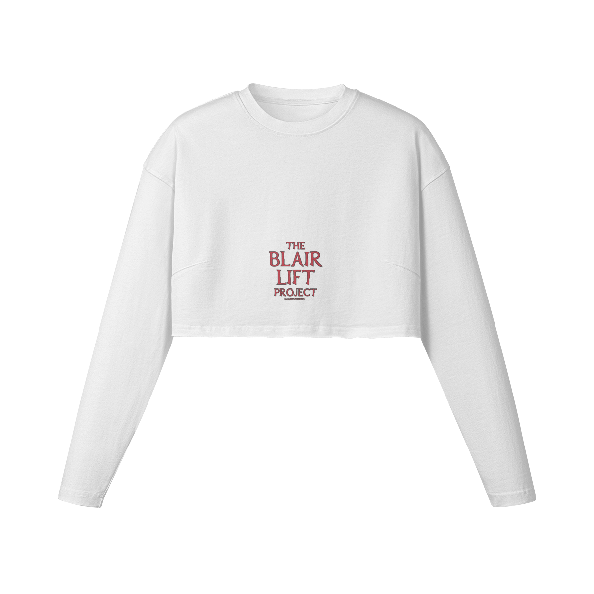 THE BLAIR LIFT PROJECT- Womens Long Sleeve Crop Top-White-League of Lifters