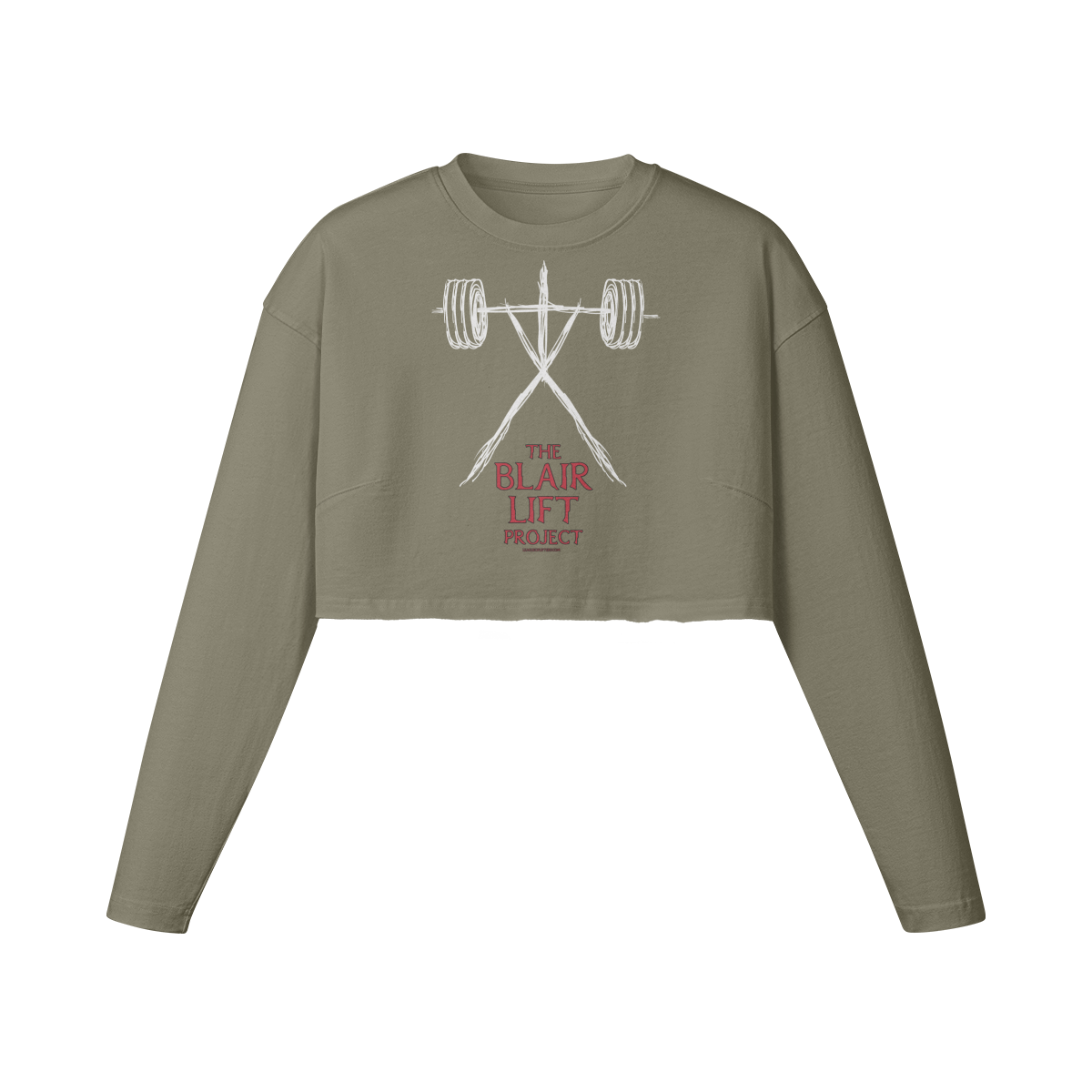 THE BLAIR LIFT PROJECT- Womens Long Sleeve Crop Top-Artichoke-League of Lifters