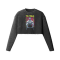 THE YOKER (RETRO)- Womens Long Sleeve Crop Top-Faded Black-League of Lifters