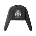 SMILE ON THAT PLATE- Womens Long Sleeve Crop Top-Faded Black-League of Lifters