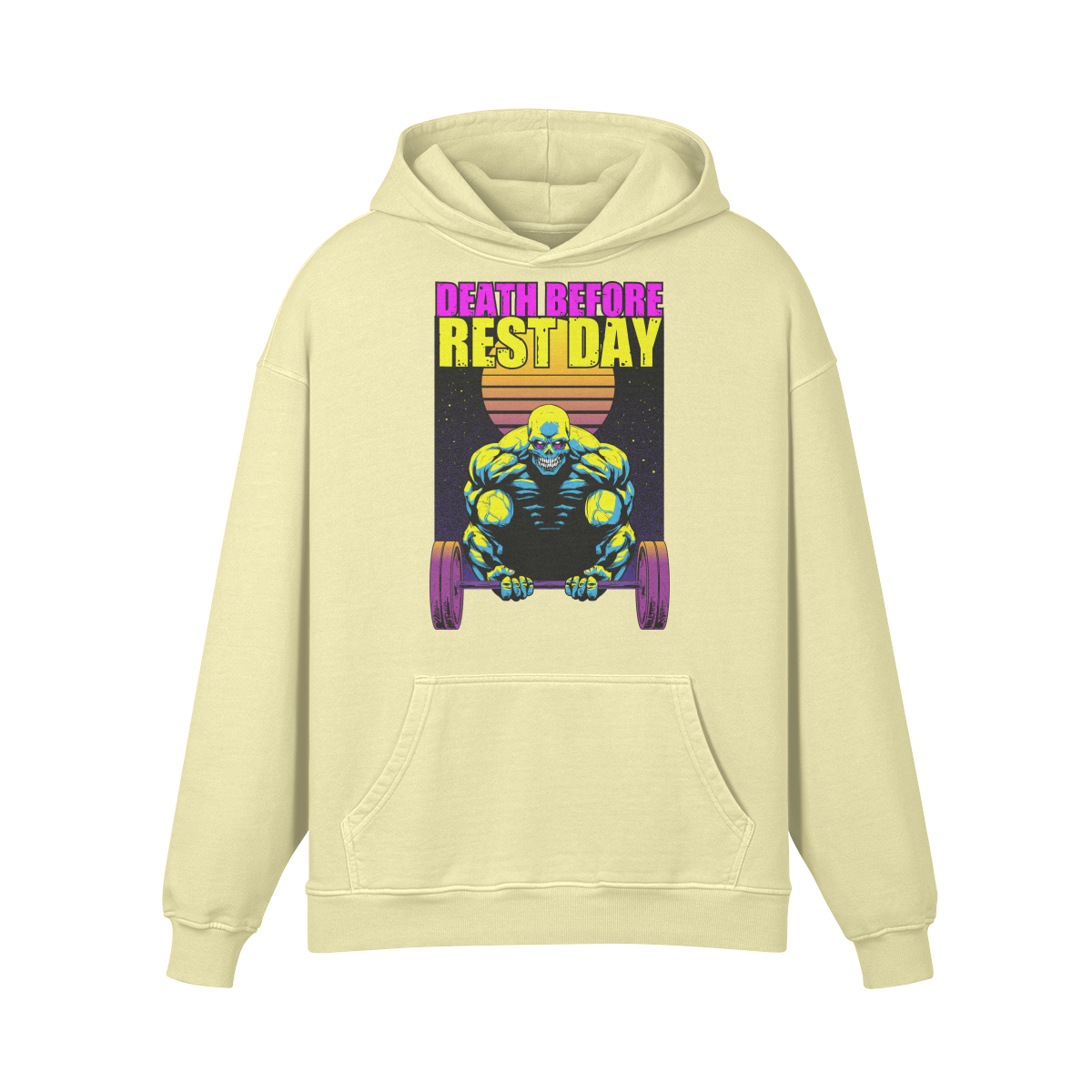 DEATH BEFORE REST DAY- Oversized Hoodie-Pale Spring Bud-League of Lifters