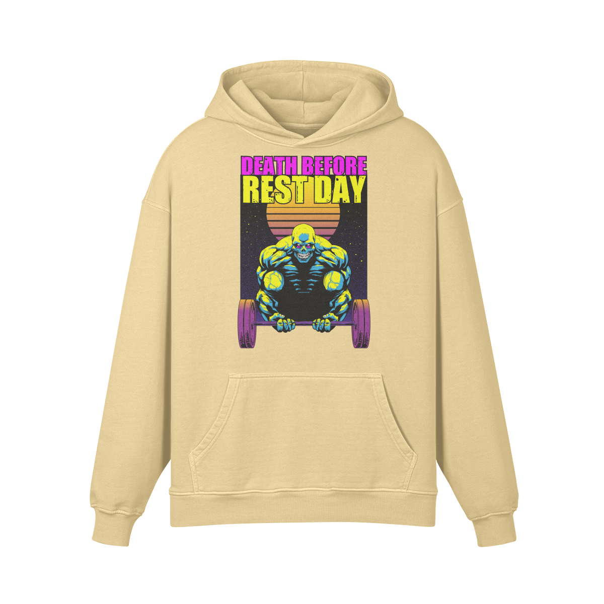 DEATH BEFORE REST DAY- Oversized Hoodie-Desert Sand-League of Lifters