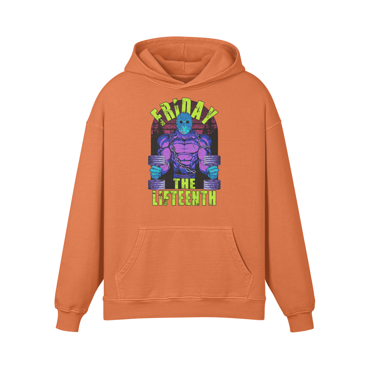 FRIDAY THE LIFTEENTH (RETRO)- Oversized Hoodie-Copper Red-League of Lifters