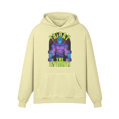 FRIDAY THE LIFTEENTH (RETRO)- Oversized Hoodie-Pale Spring Bud-League of Lifters