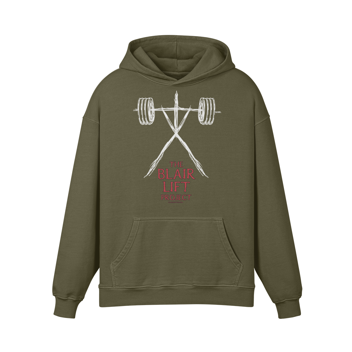 THE BLAIR LIFT PROJECT- Oversized Hoodie-Olive Green-League of Lifters