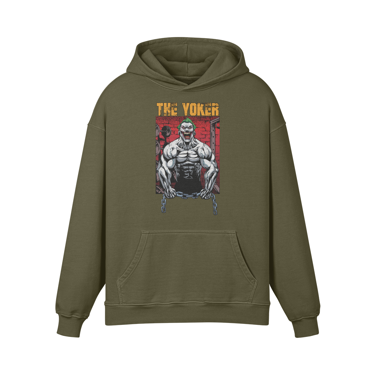 THE YOKER- Oversized Hoodie-Olive Green-League of Lifters