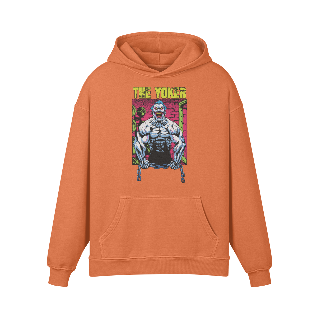 THE YOKER (RETRO)- Oversized Hoodie-Copper Red-League of Lifters
