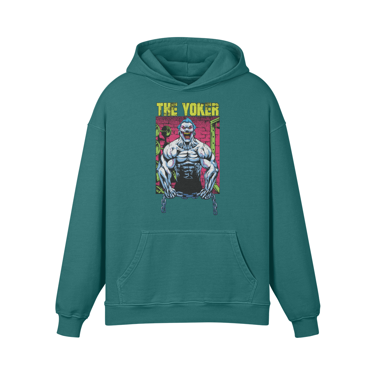 THE YOKER (RETRO)- Oversized Hoodie-Blueish Green-League of Lifters