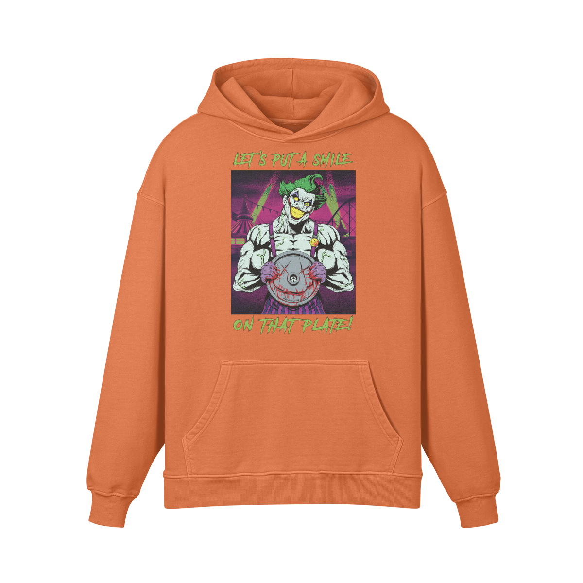 SMILE ON THAT PLATE- Oversized Hoodie-Copper Red-League of Lifters