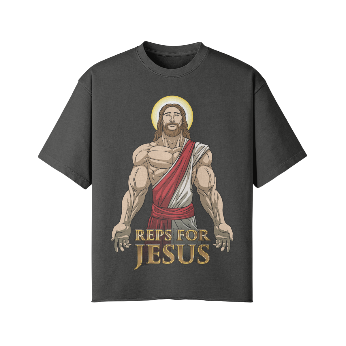 REPS FOR JESUS- Pump Top-Dark Gray-League of Lifters
