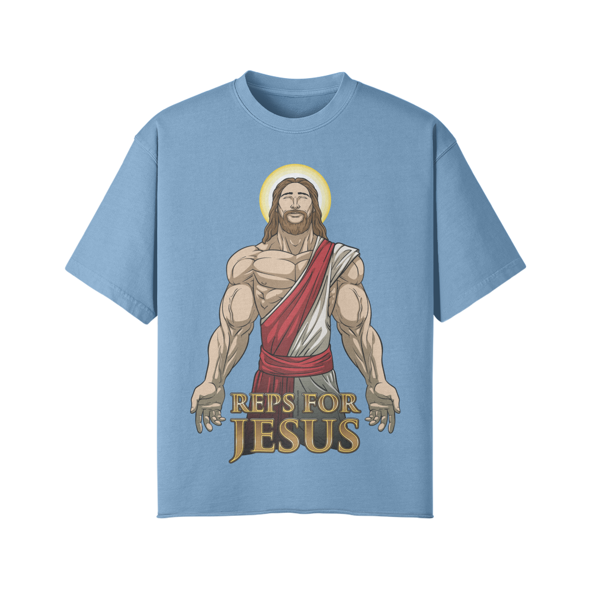 REPS FOR JESUS- Pump Top-Medium Blue-League of Lifters