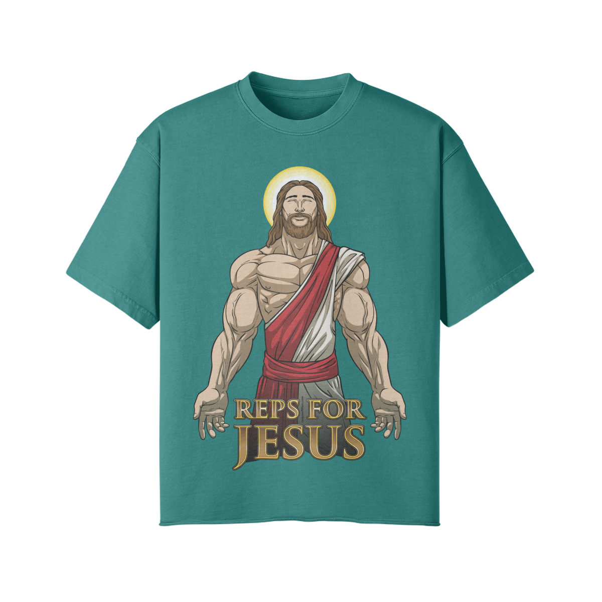 REPS FOR JESUS- Pump Top-Vintage Green-League of Lifters
