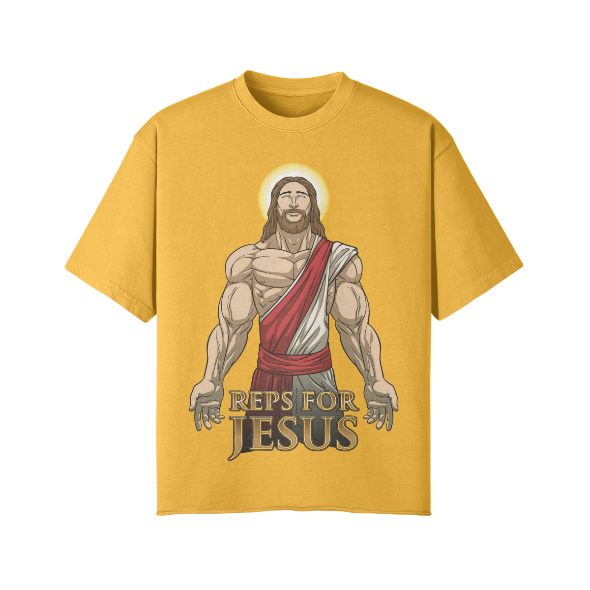 REPS FOR JESUS- Pump Top-Vintage Yellow-League of Lifters