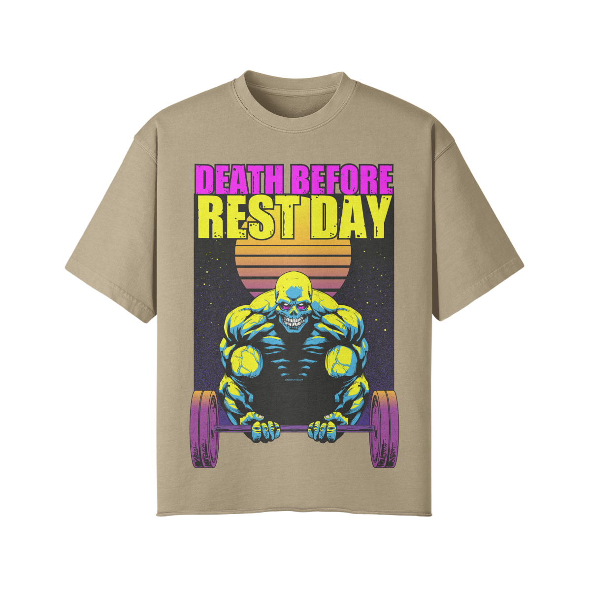 DEATH BEFORE REST DAY- Pump Top-Khaki-League of Lifters