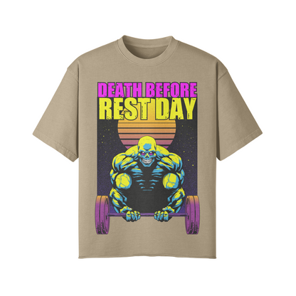 DEATH BEFORE REST DAY- Pump Top-Khaki-League of Lifters