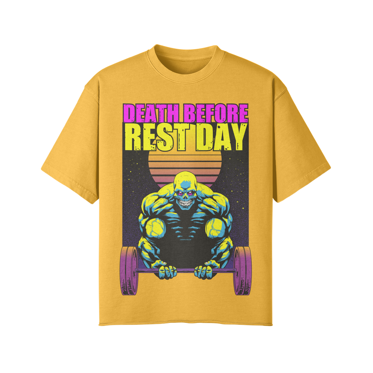 DEATH BEFORE REST DAY- Pump Top-Vintage Yellow-League of Lifters