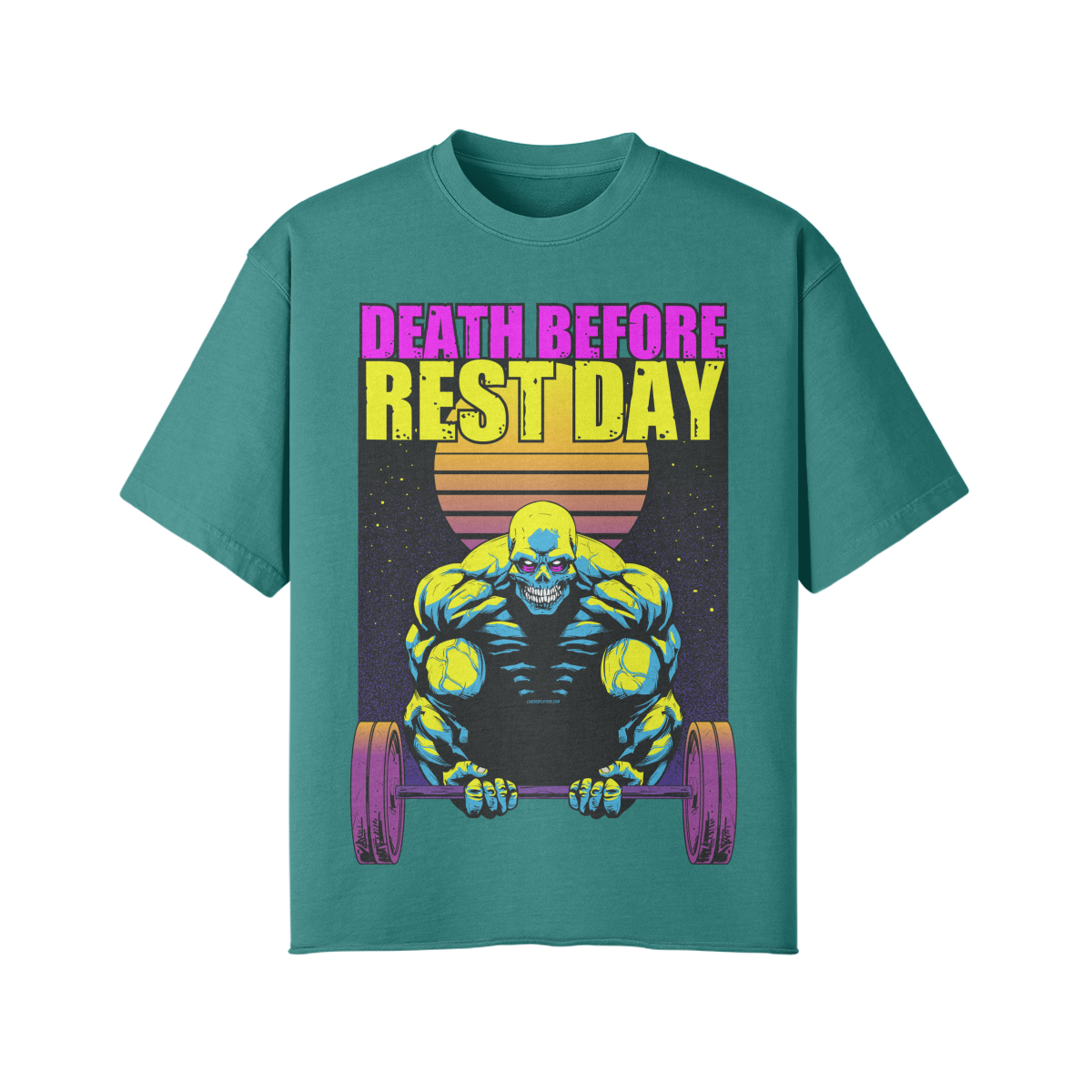 DEATH BEFORE REST DAY- Pump Top-Vintage Green-League of Lifters