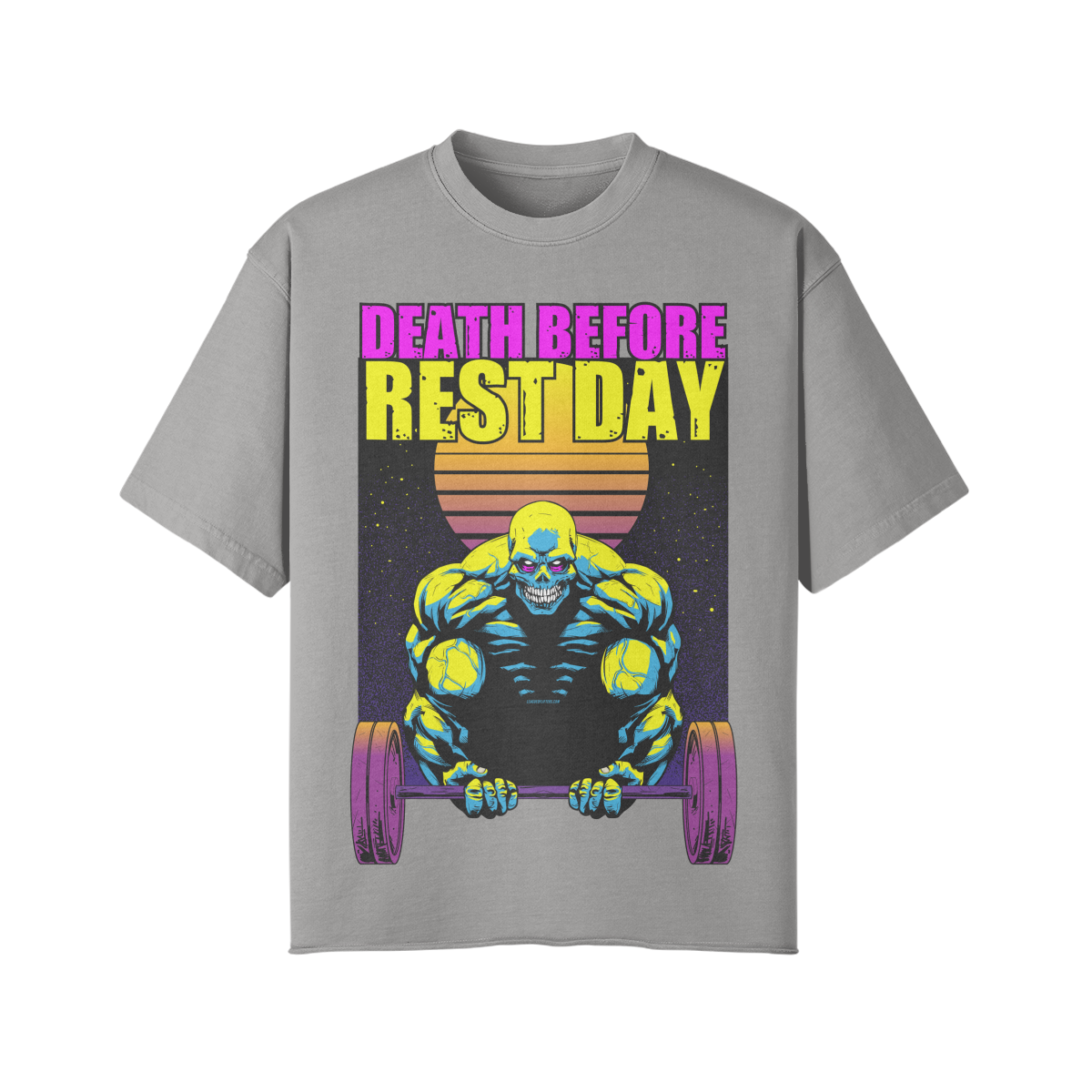 DEATH BEFORE REST DAY- Pump Top-Light Gray-League of Lifters