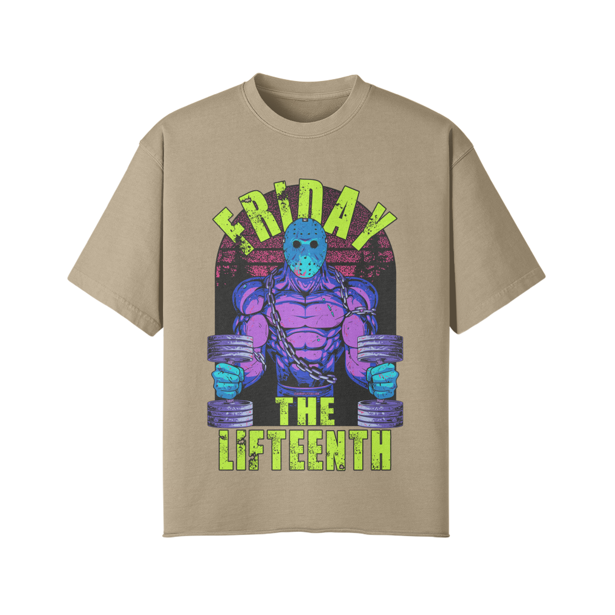 FRIDAY THE LIFTEENTH (RETRO)- Pump Top-Khaki-League of Lifters