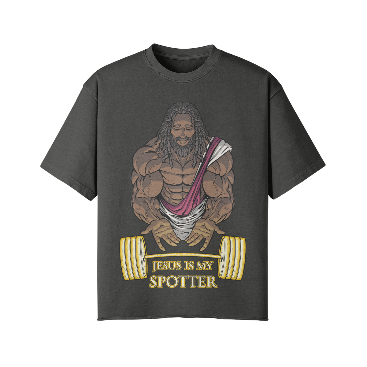 JESUS IS MY SPOTTER (DREADS)- Pump Top-Dark Gray-League of Lifters