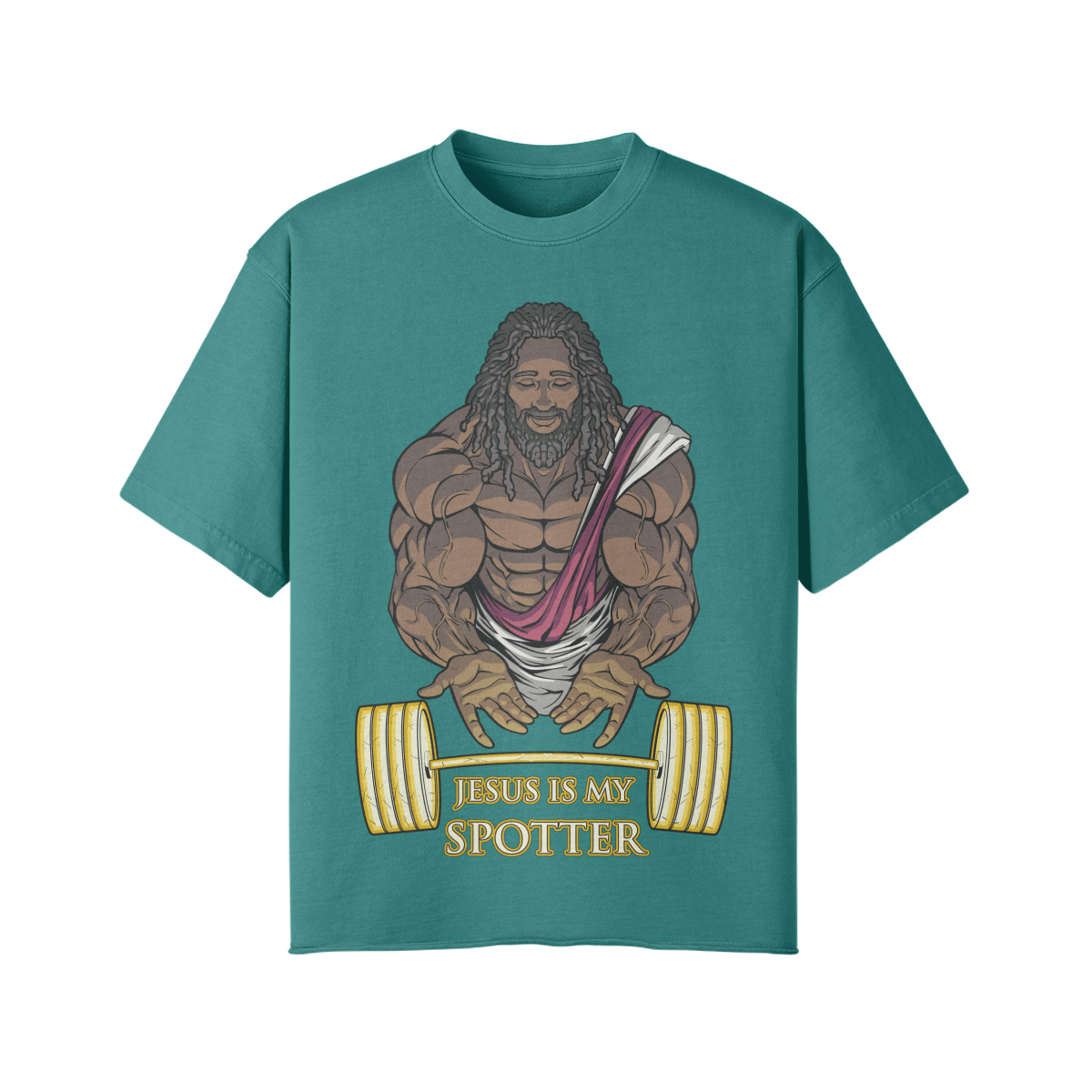 JESUS IS MY SPOTTER (DREADS)- Pump Top-Vintage Green-League of Lifters