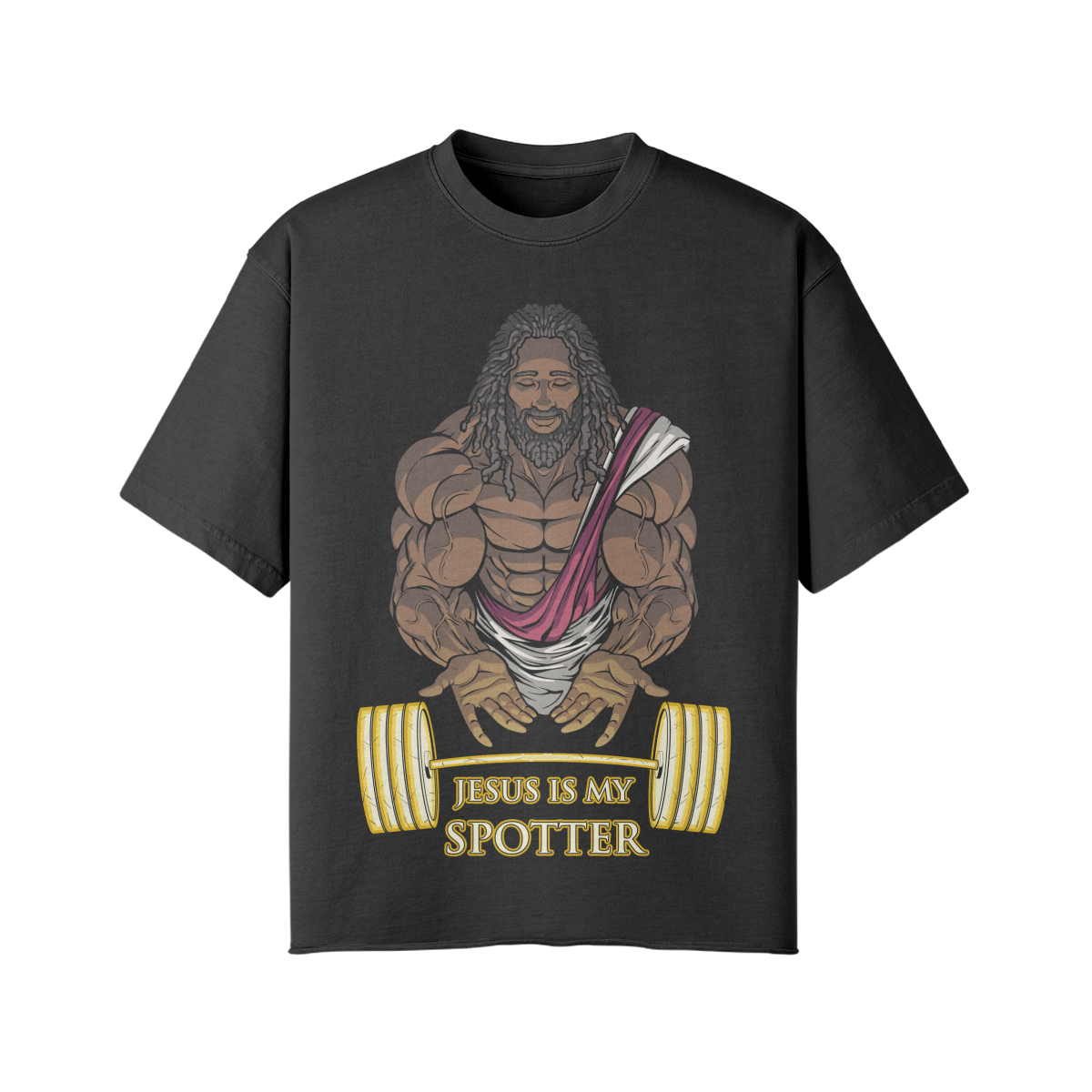 JESUS IS MY SPOTTER (DREADS)- Pump Top-Snow Wash-League of Lifters