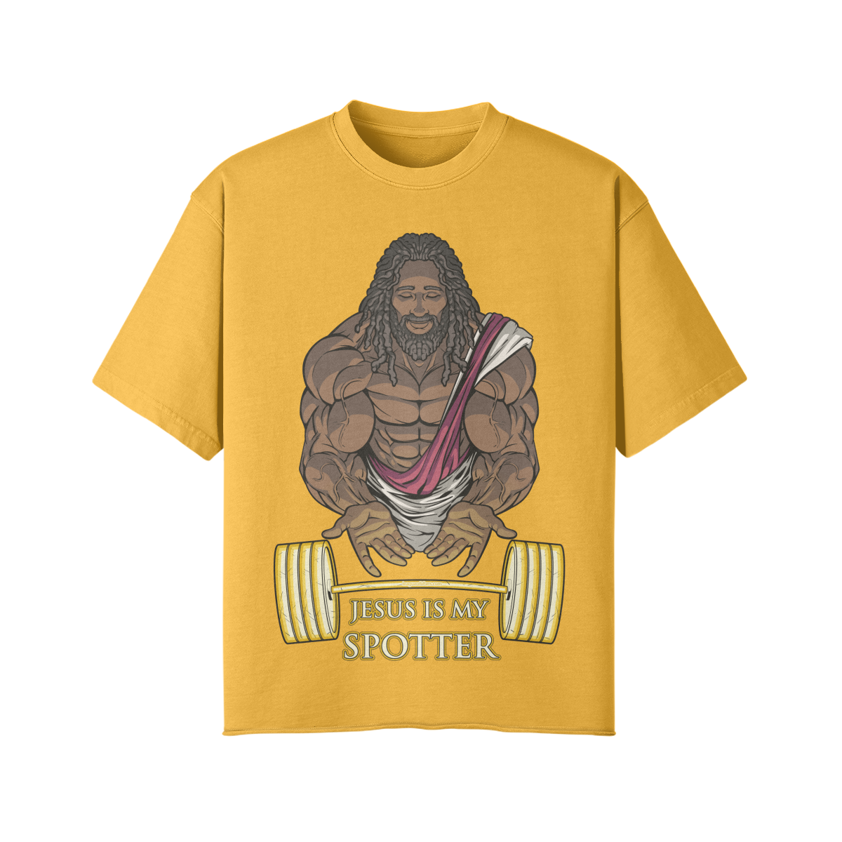 JESUS IS MY SPOTTER (DREADS)- Pump Top-Vintage Yellow-League of Lifters