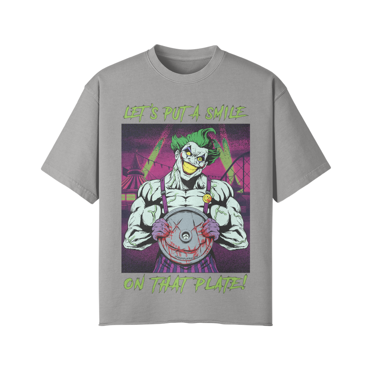 SMILE ON THAT PLATE- Pump Top-Light Gray-League of Lifters