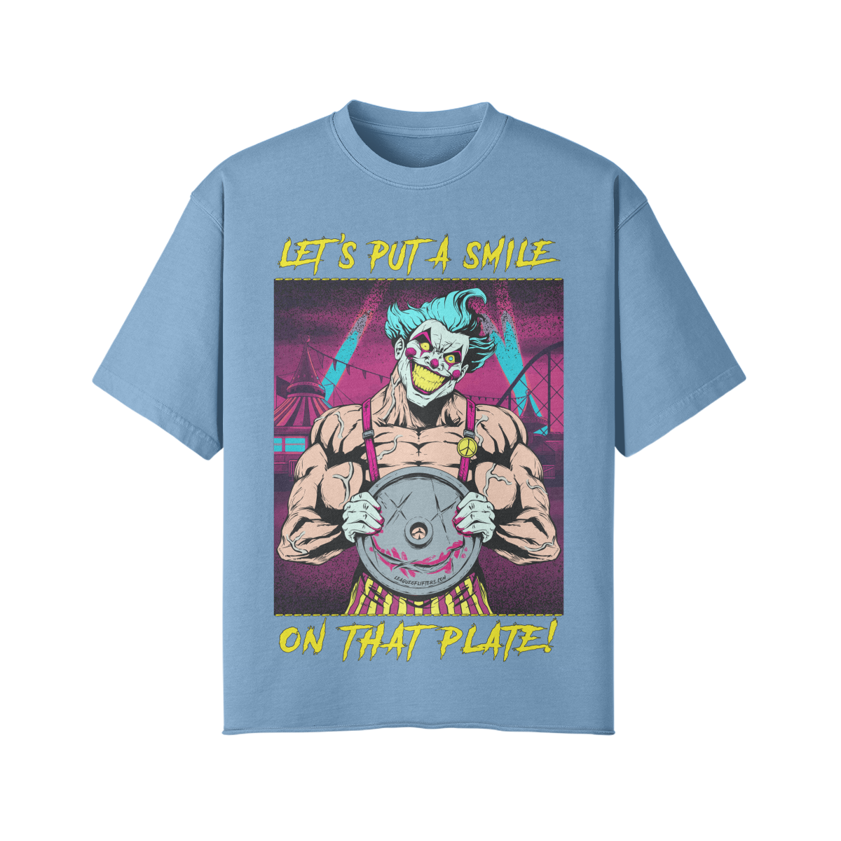 SMILE ON THAT PLATE (RETRO)- Pump Top-Medium Blue-League of Lifters