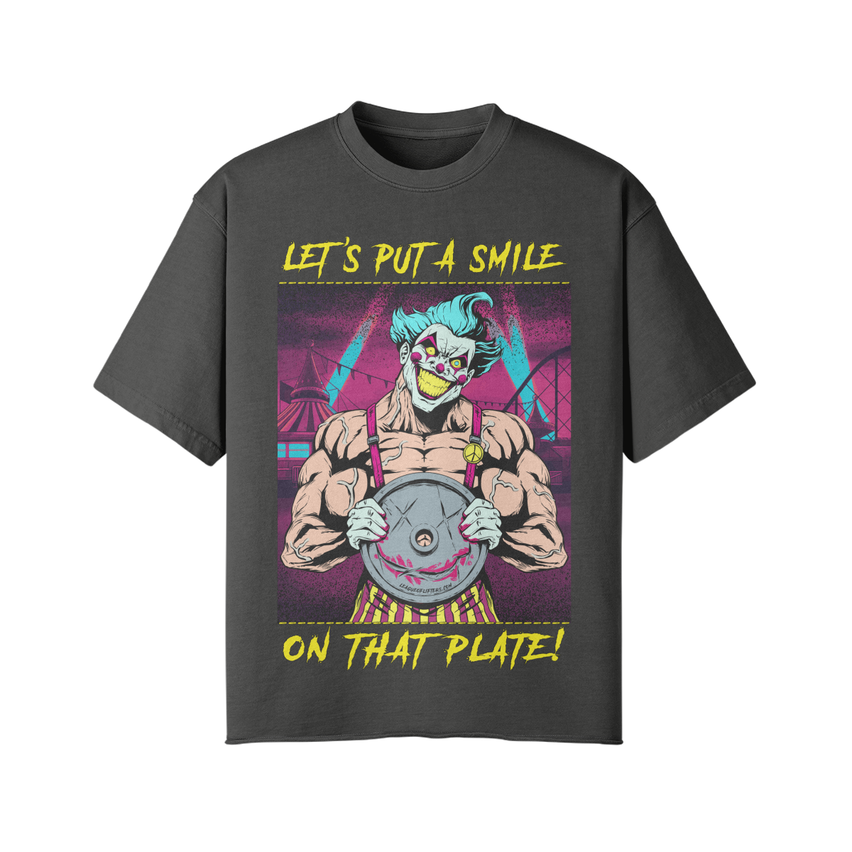 SMILE ON THAT PLATE (RETRO)- Pump Top-Dark Gray-League of Lifters