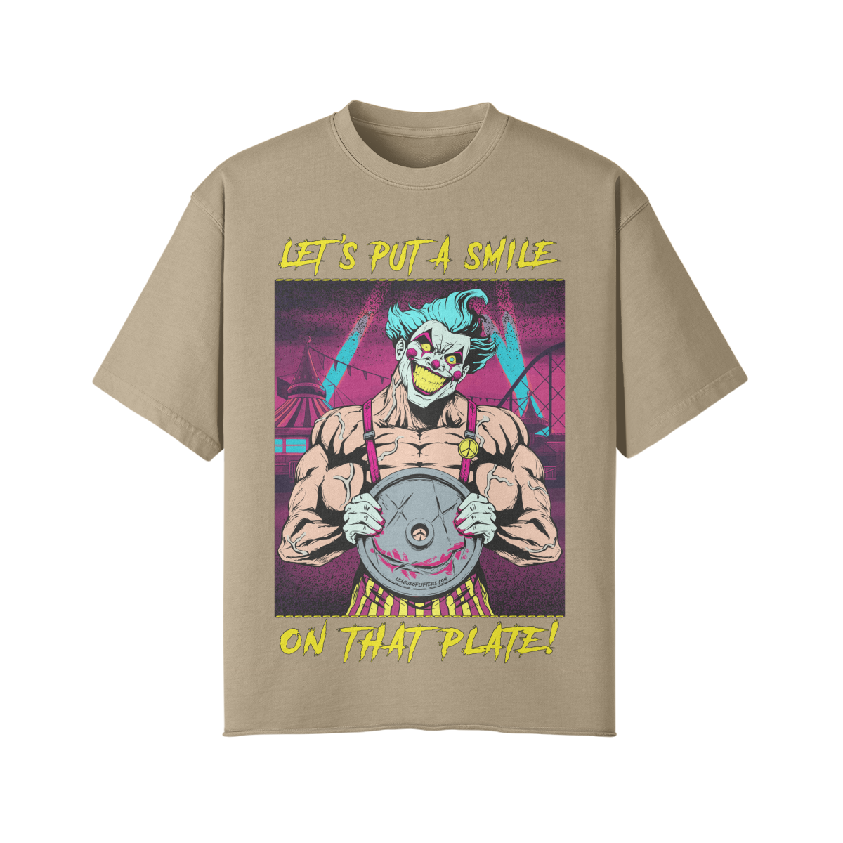 SMILE ON THAT PLATE (RETRO)- Pump Top-Khaki-League of Lifters