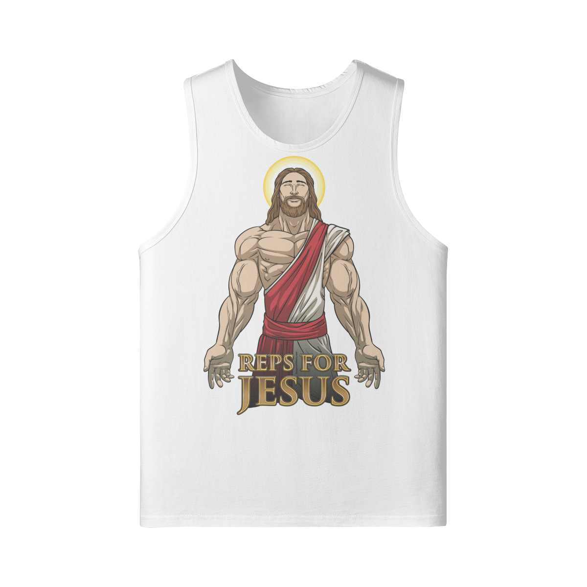 REPS FOR JESUS- Tank Top-White-League of Lifters