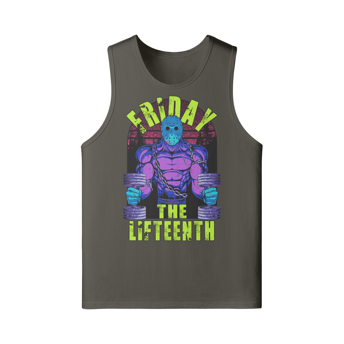 FRIDAY THE LIFTEENTH (RETRO)- Tank Top-Charcoal Grey-League of Lifters