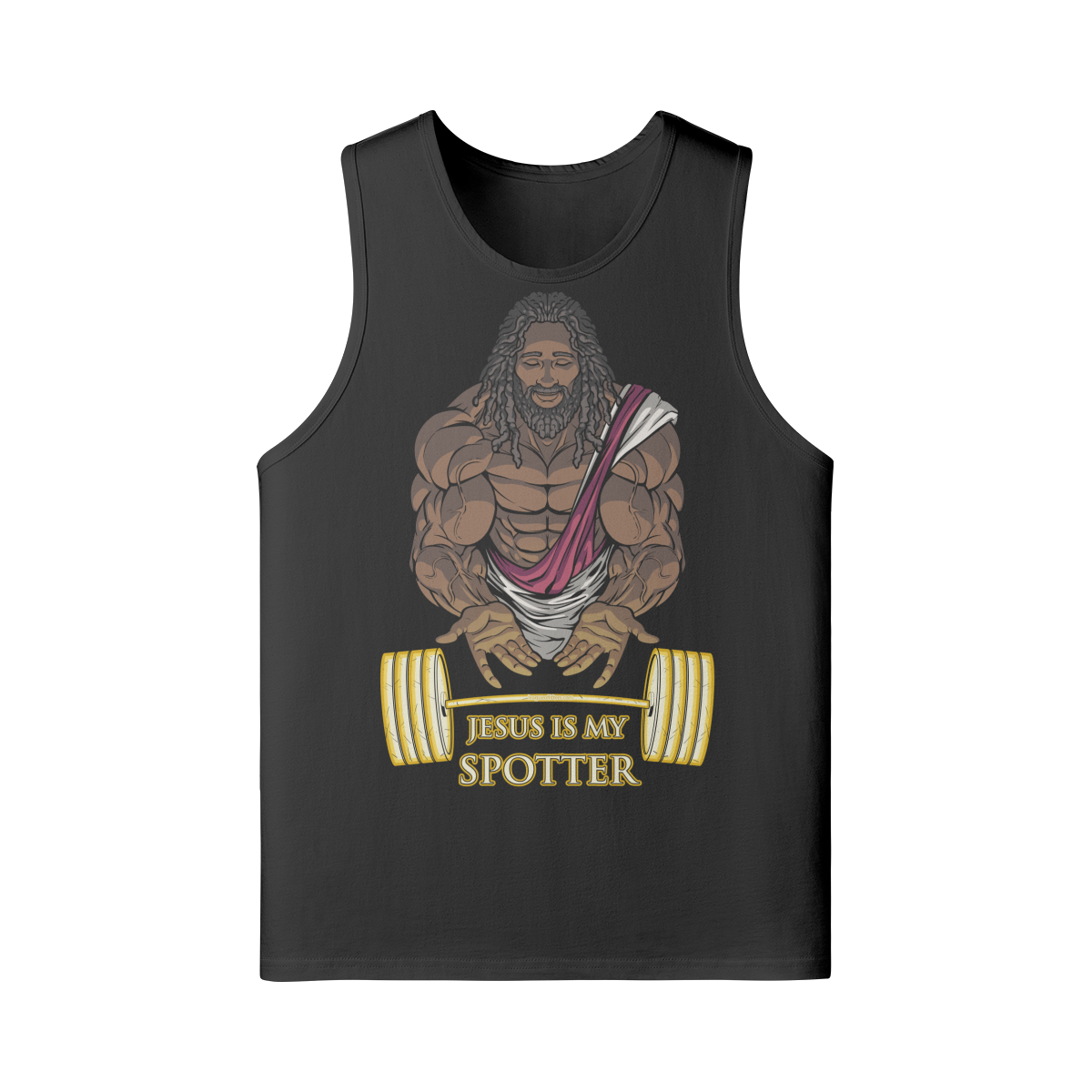 JESUS IS MY SPOTTER (DREADS)- Tank Top-Black-League of Lifters