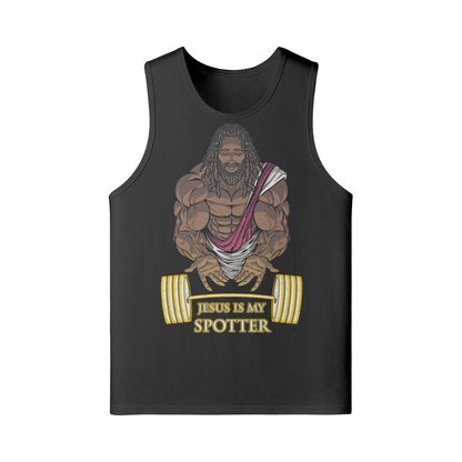 JESUS IS MY SPOTTER (DREADS)- Tank Top-Black-League of Lifters