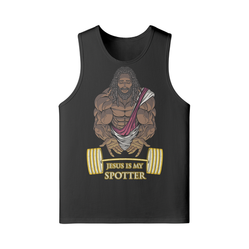 JESUS IS MY SPOTTER (DREADS)- Tank Top-Black-League of Lifters