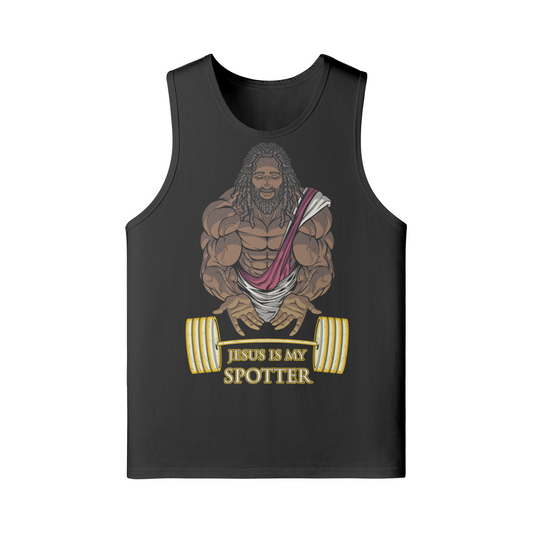 JESUS IS MY SPOTTER (DREADS)- Tank Top-Black-League of Lifters