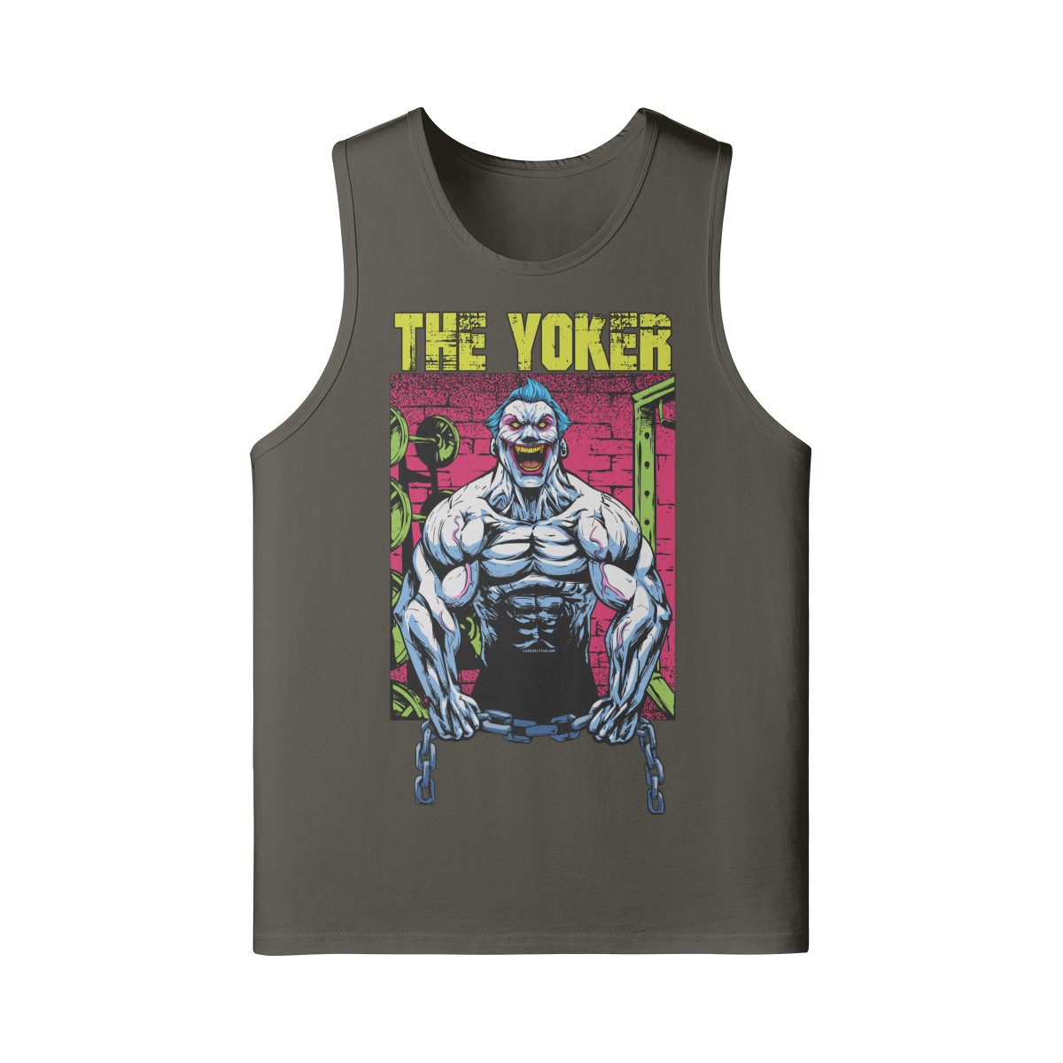 THE YOKER (RETRO)- Tank Top-Charcoal Grey-League of Lifters