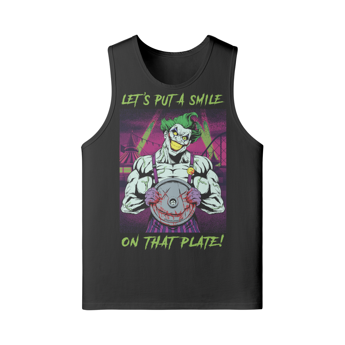 SMILE ON THAT PLATE- Tank Top-Black-League of Lifters