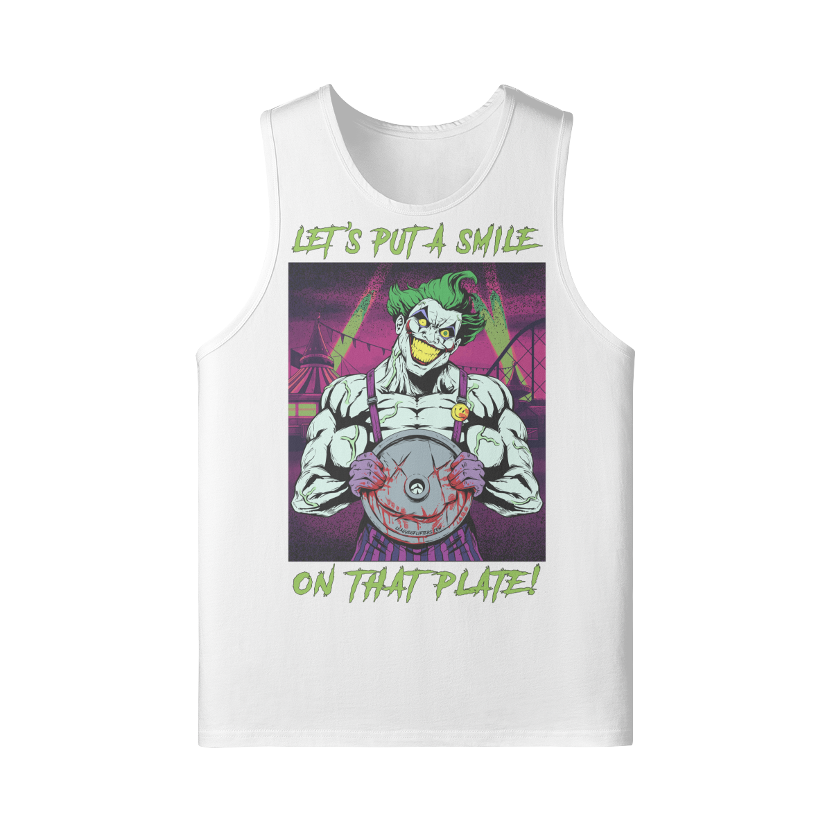 SMILE ON THAT PLATE- Tank Top-White-League of Lifters