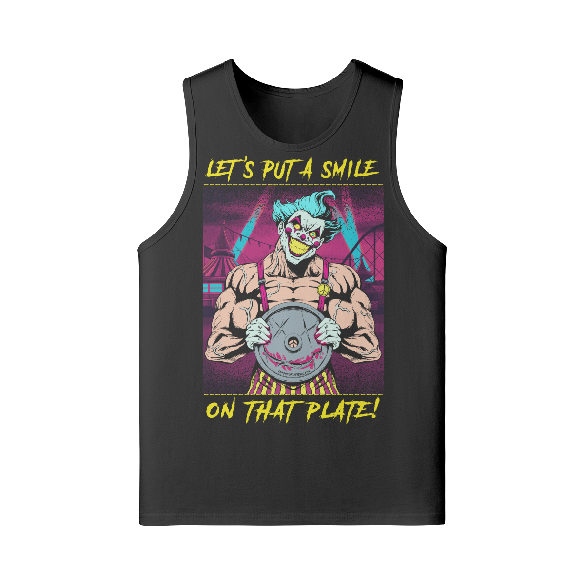 SMILE ON THAT PLATE (RETRO)- Tank Top-Black-League of Lifters