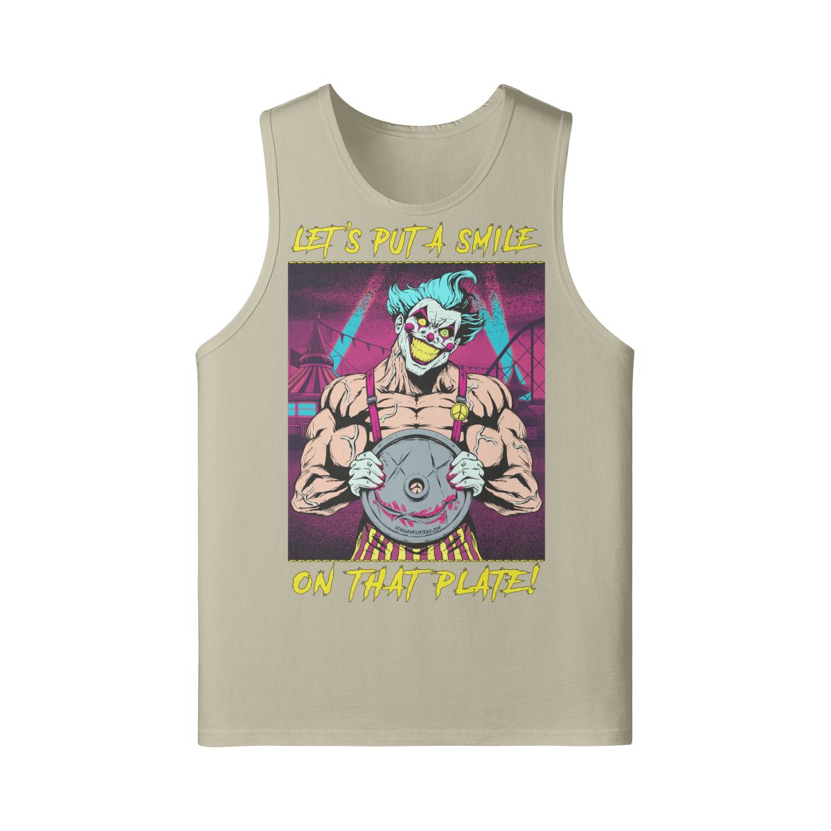 SMILE ON THAT PLATE (RETRO)- Tank Top-Rice Apricot-League of Lifters