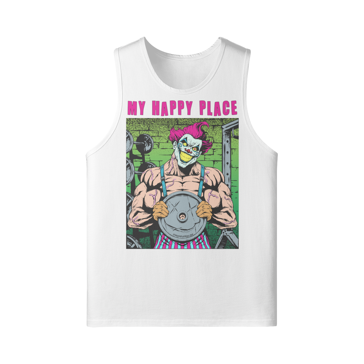 MY HAPPY PLACE- Tank Top-White-League of Lifters