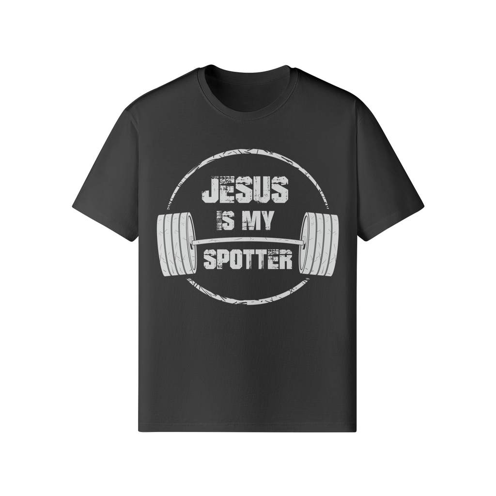 JESUS IS MY SPOTTER (TEXT)- Classic T-Shirt-Black-League of Lifters