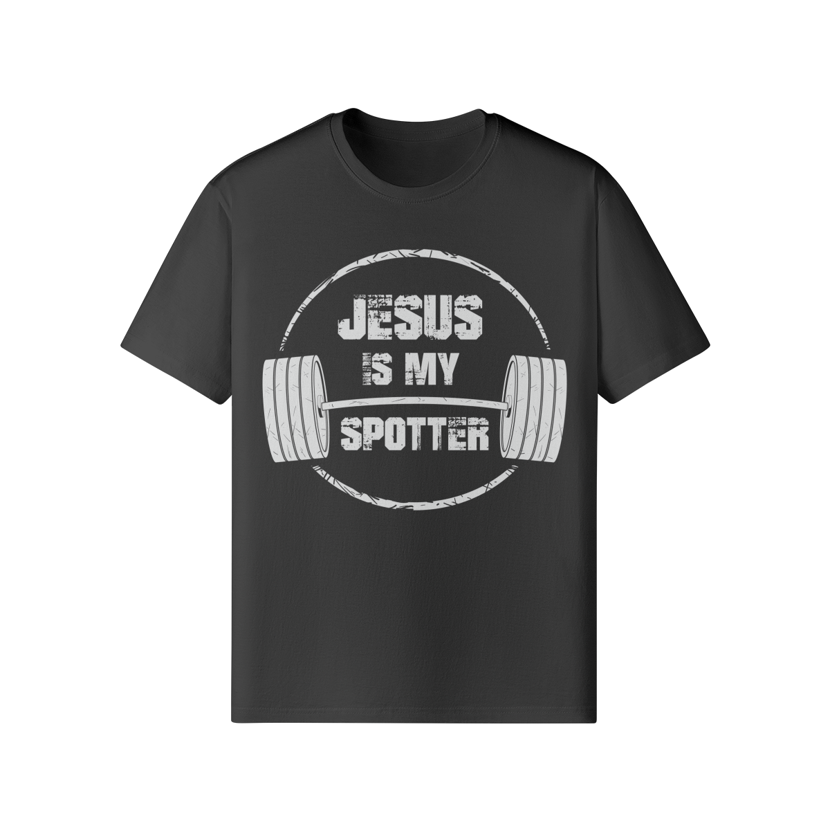 JESUS IS MY SPOTTER (TEXT)- Classic T-Shirt-Black-League of Lifters