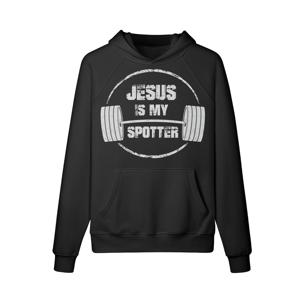 JESUS IS MY SPOTTER (TEXT)- Hoodie-Black-League of Lifters